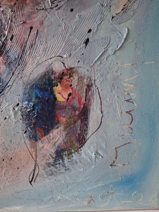 Image 1 of Skating white Fear,abstract,mixed media