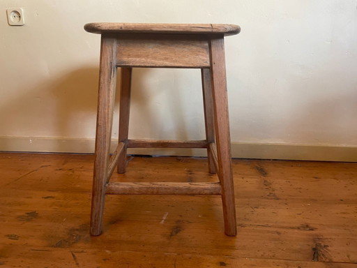 Oak Stool Bench Side table French antique
