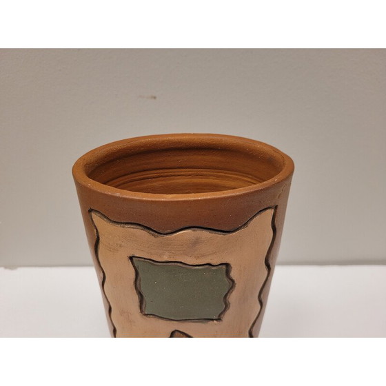 Image 1 of Vintage brown ceramic vase, France
