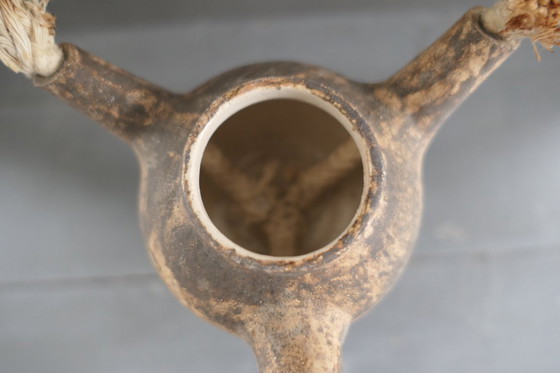 Image 1 of Vintage ceramic oil lamp with 3 spouts.