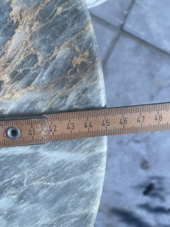 Image 1 of Set van 2 Marmer / Natuursteen Bijzettafels op Wielen