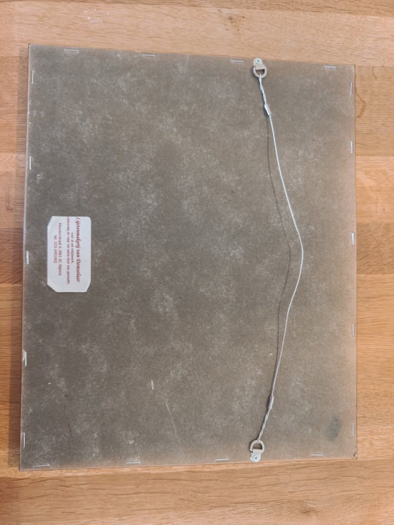 Image 1 of Watercolor paintings of books in burlwood frame, set of 2