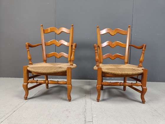 Image 1 of Pair Of French Provencal Armchairs, 1950S