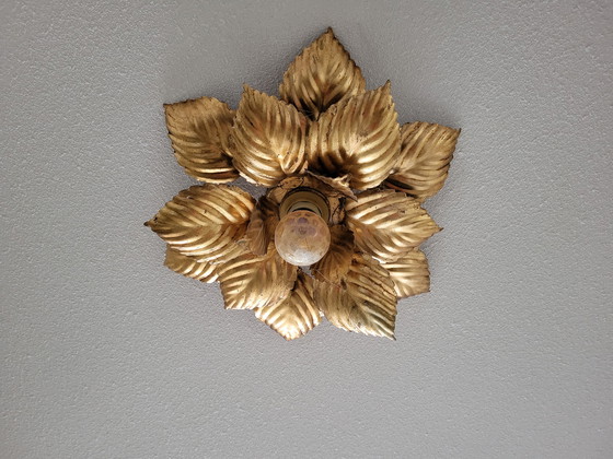 Image 1 of Masca Italian ceiling lamp with gold leaf Gentile Oro 40cm