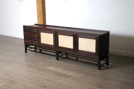 Image 1 of Leonardo Fiori voor ISA Bergamo Dressoir in Wengé en zeegras 1950