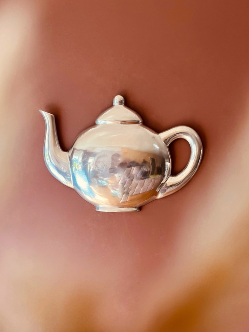 Sixties theepot leuke wanddecoratie
