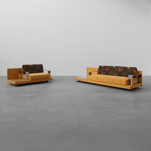 Mid-Century Modern Italian Living Room Set, 1960s, Set of 2