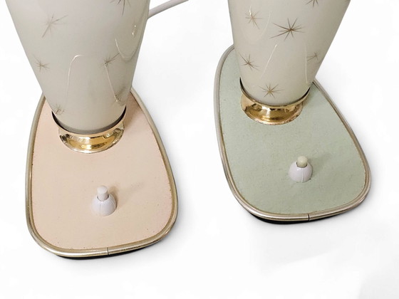 Image 1 of Pair of extremely rare bedside lamps / table lamps, 1950s