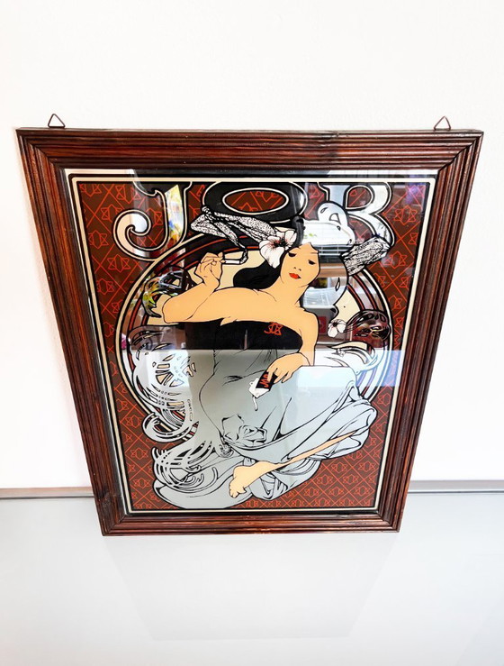 Image 1 of Vintage XL Mucha Job Cigarettes advertising mirror