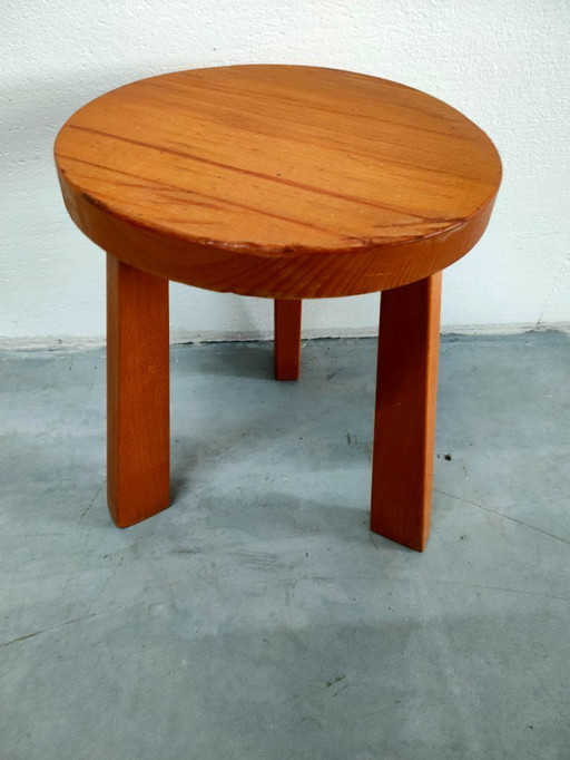 Tavolino da caffè vintage rotondo a 3 gambe