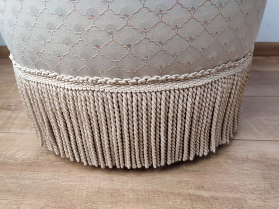 Image 1 of Boudoir stoel stoeltje cocktail creme franjes + opbergruimte naaikist