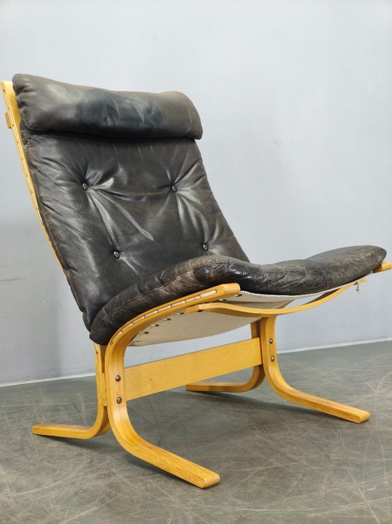 Image 1 of Ingmar Relling Siesta Lounge Chair in Leather, Norway, 1970s