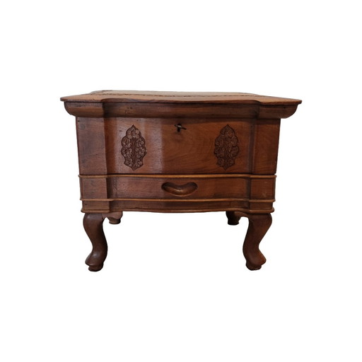Teak wood jewelry miniature cabinet, 1970s/80s