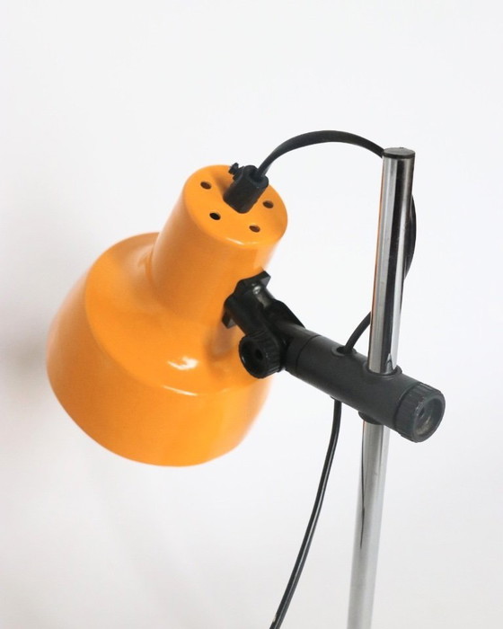 Image 1 of Vintage desk lamp ochre yellow lamp retro chrome table lamp