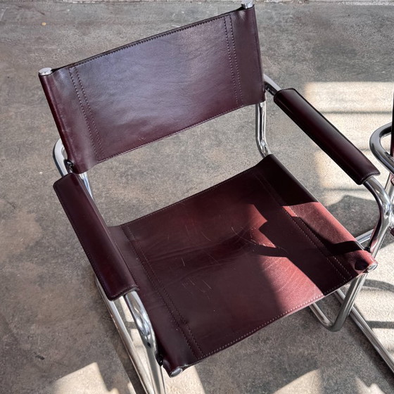 Image 1 of Set of 4 MG5 Leather Chairs by Matteo Grassi, 1970