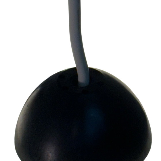 Image 1 of Vintage 50’s MCM Hanging pendant - Frosted / semi translucent white glass and multi color top - Attr. Louis Kalff / Phillips - s