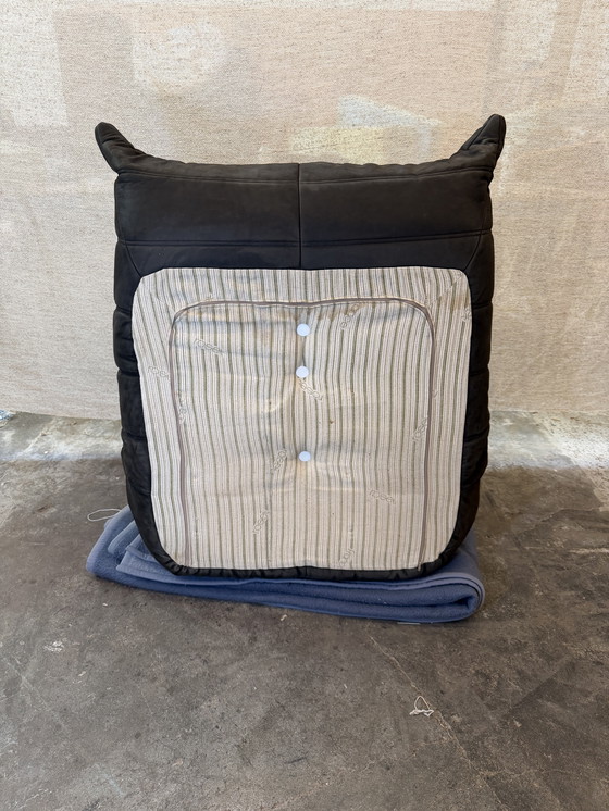 Image 1 of Togo 1 zit Ligne Roset in zwart aniline leder