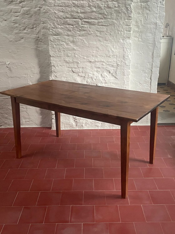 oude Franse eettafel met aanzetblad, houten penverbindingen – Wood (photo 23 of 27)