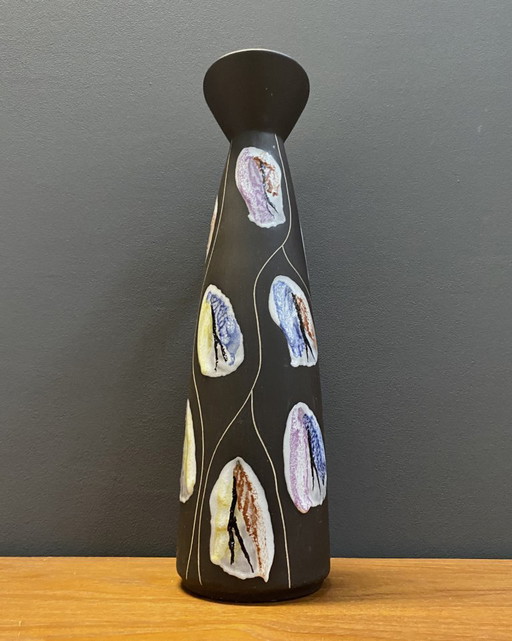 Bay-Vase Modell 245-40 Dekor Kongo Design von Bodo Mans 1958