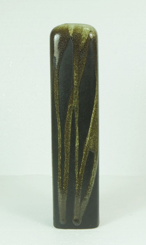 Image 1 of slim VASE ditmar urbach teplice dark and light green 