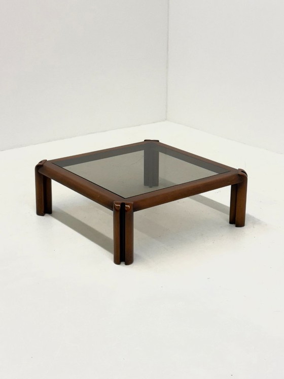 Image 1 of Square Italian coffee table with glass top