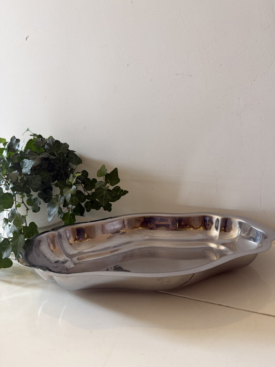Chrome Vintage Serveerschaal – Tafelaccessoires (photo 4 of 6)