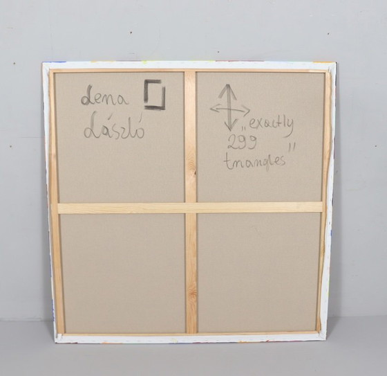 Image 1 of Lena László, acrylique sur toile, 'Exactly 299 triangles