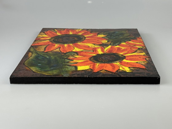 Image 1 of 60s 70s mural pared placa cerámica Ruscha pintado a mano número 769 diseño