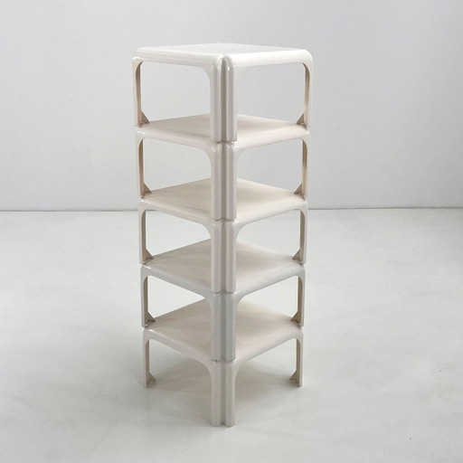 Set of 5 Elena Stacking Tables by Vico Magistretti for Artemide, 1970s – bijzettafels, Plastic