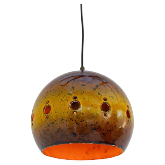 Image 1 of Suspension vintage émaillée attribuée à Hustadt Leuchten, années 1970