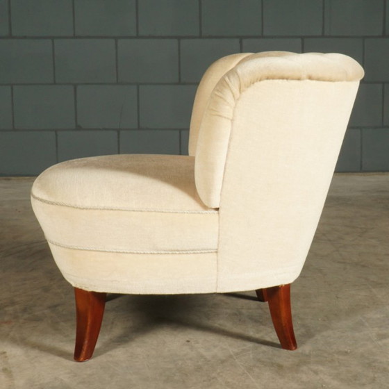 Fauteuils de cocktail vintage – Velours blanc – Années 1960 – Textile (photo 7 of 16)