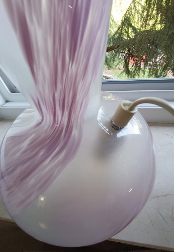 Image 1 of MURANO Vintage Pink Swirl Glass Table Lamp - Mid-Century - Made in Italy - Perfect