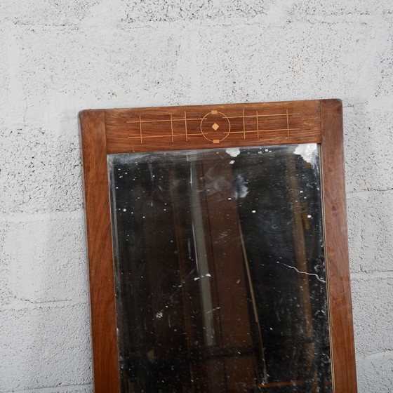 Art Deco Beveled Glass Mirror with Inlays – Wood (photo 2 of 8)