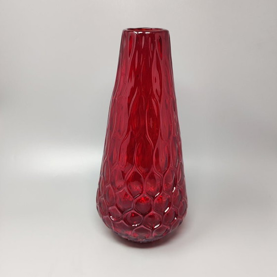 Image 1 of Precioso jarrón rojo de cristal de Murano de la década de 1960 de Ca dei Vetrai, fabricado en Italia.
