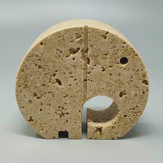 Image 1 of Sculpture originale d'éléphant en travertin des années 1970 par Enzo Mari pour F.lli Mannelli