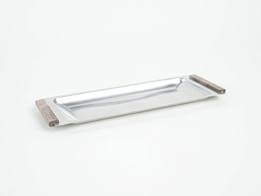 Plateau en acier inoxydable, design danois, années 1970, fabriqué au Danemark