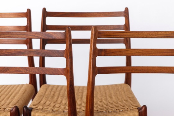 4 van de 6 Niels Otto Moller Model 78 stoelen | Palissanderhout | Jaren 60 | Opnieuw bekleed | Wereldwijde (photo 5 of 9)