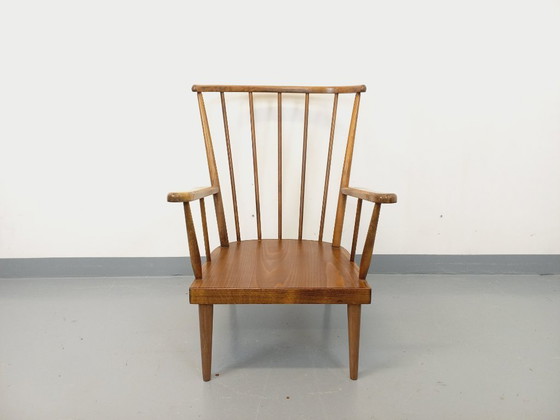 Image 1 of Poltrona vintage Baumann in legno, modello Fan, anni '60