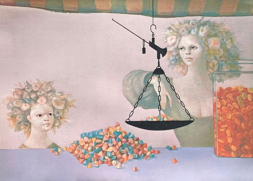 Leonor FINI La balance screenprint 1975