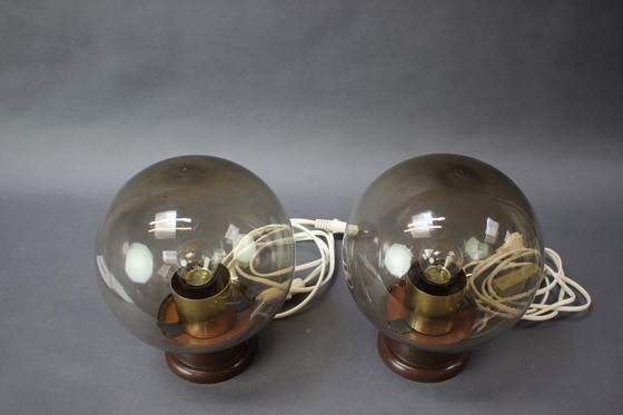 Image 1 of Ensemble de 2 lampes de table en plastique, Tchécoslovaquie, années 1970