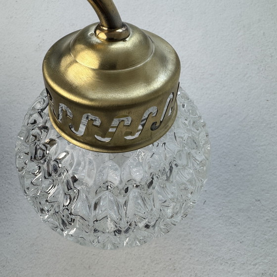Image 1 of Lot 3 Antique Glass Wall Lights 1970 Vintage