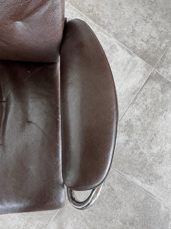 Stressless Ekornes Metro-Sessel mit niedriger Rückenlehne (S), dunkelbraunes Leder – Drehstühle, Leather (photo 5 of 5)