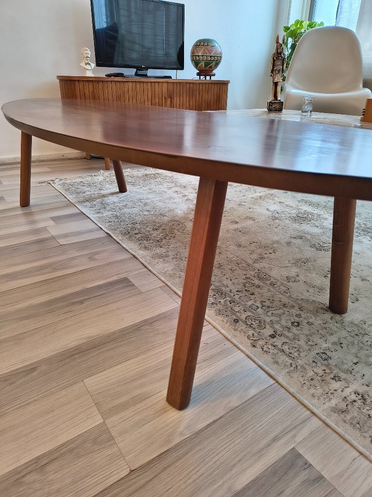 Tavolino da caffè | look vintage anni '60 | legno | ovale
