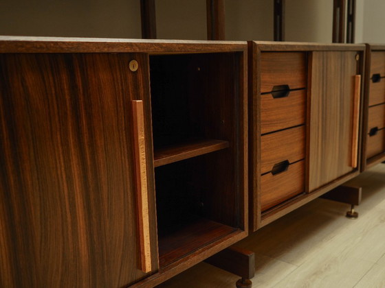 Image 1 of Estantería modular de palisandro, diseño italiano, años 60, producción: Italia