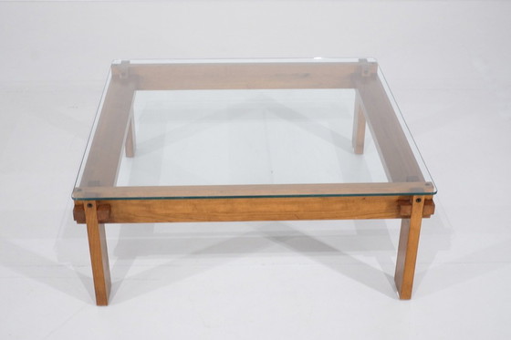 Image 1 of Vierkante eiken salontafel, Italië - 1970
