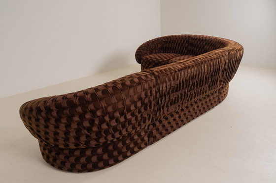 Image 1 of Canapé modulaire italien en velours marron