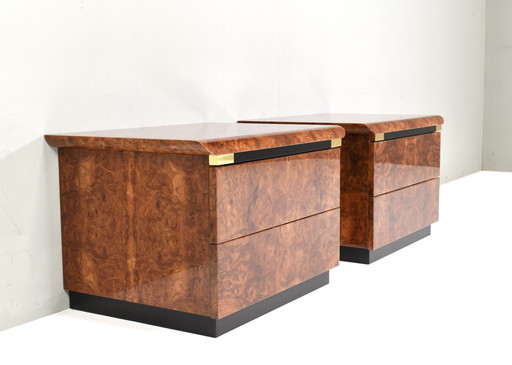 2x Italian bedside tables, 1970's