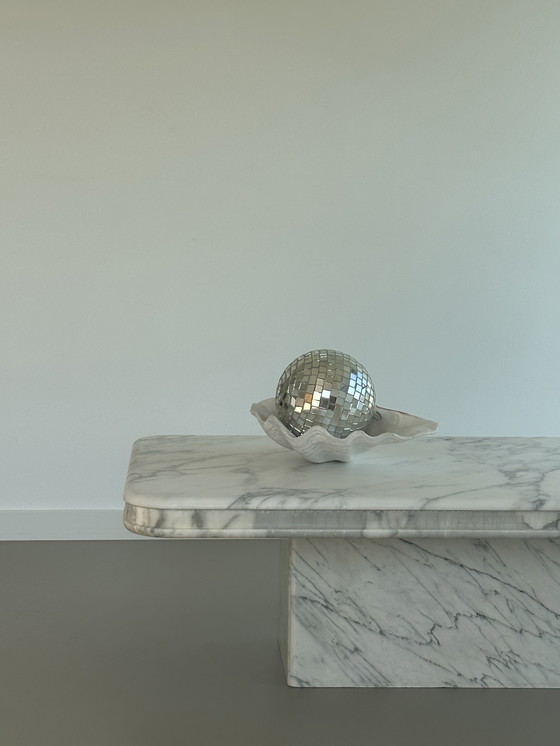 Image 1 of Vintage Carrara Bianco marble stone Italian coffee table 70s