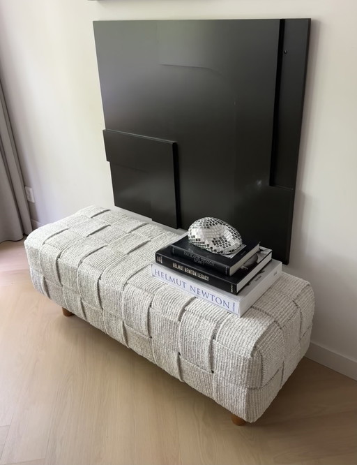 Braided pouf bench