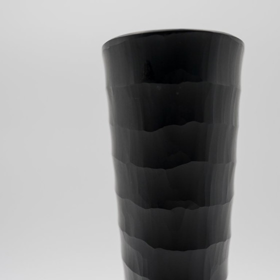 Image 1 of Vaso ovale in vetro nero Hutschenreuther EASY 20 cm, fatto a mano, modello postmoderno